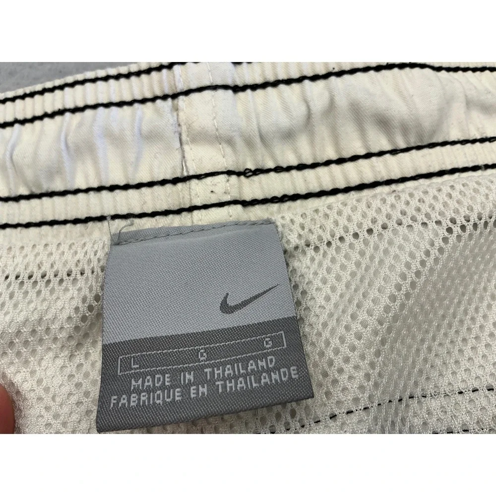 Nike Vintage Board Shorts Black White Swim Trunks Mesh Lined Mens XL U50901WWW